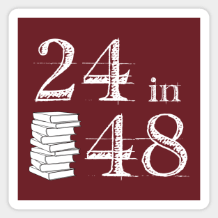 White 24in48 Logo (single color) Sticker